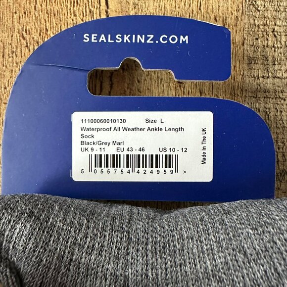 NWT Sealskinz All Weather Ankle Length Waterproof Sock in Gray Size Large - Picture 5 of 6
